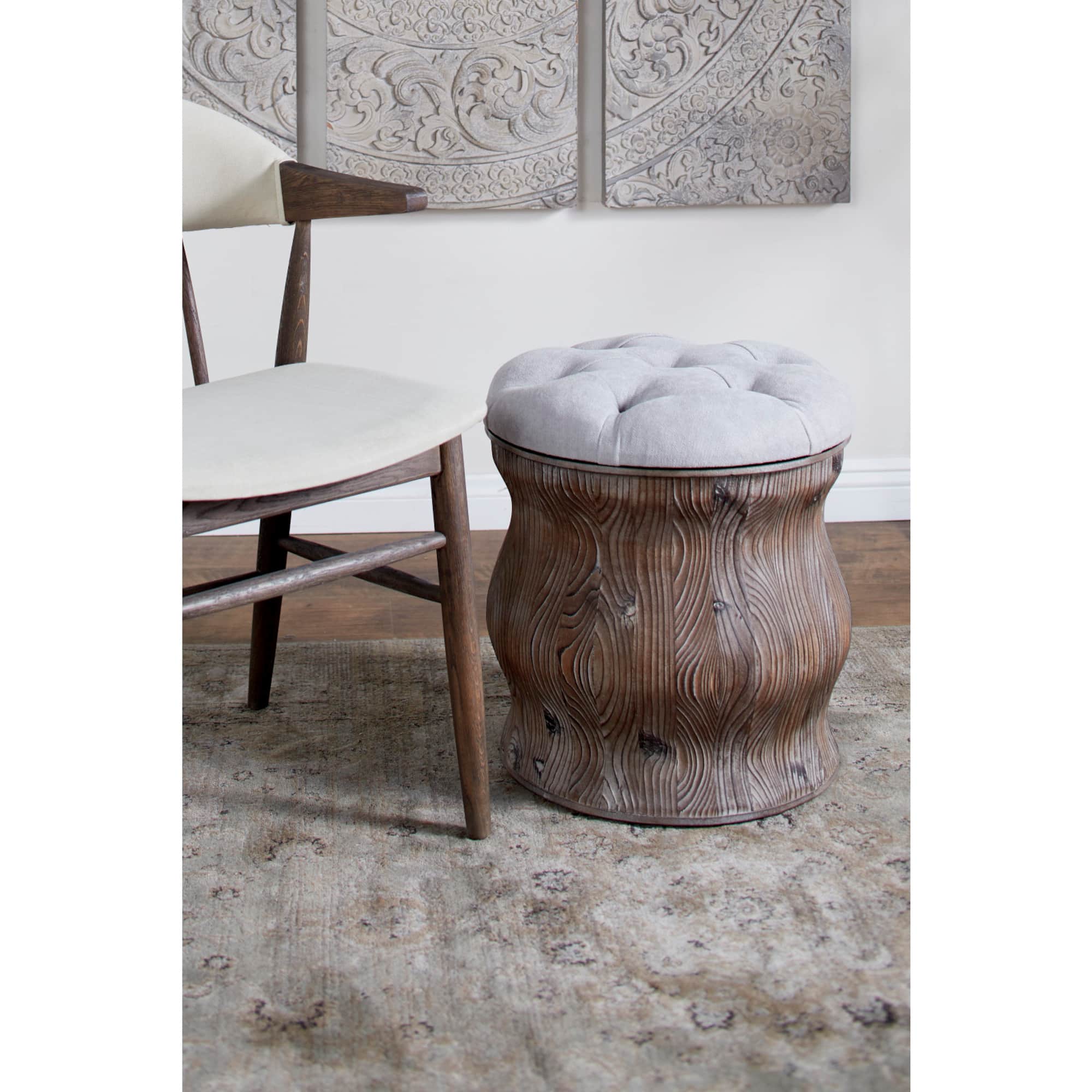 18" Chinese Fir Rustic Stool